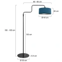 Steinhauer floor lamp BLOEBA 1 flame E27 IP20, black dimmable