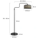 Steinhauer floor lamp BLOEBA 1 flame E27 IP20, black dimmable