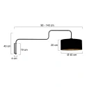 Steinhauer wall luminaire BLOEBA 1 flame E27 IP20, black dimmable