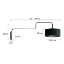 Steinhauer wall luminaire BLOEBA 1 flame E27 IP20, black dimmable
