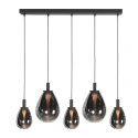 Steinhauer pendant luminaire GLIMSY 5 flames IP20, black dimmable