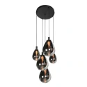 Steinhauer pendant luminaire GLIMSY 5 flames IP20, black dimmable