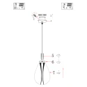 Steinhauer pendant luminaire GLIMSY 1 flame IP20, black dimmable