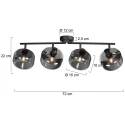 Mexlite wall luminaire TENEBRIS 4 flames E14 IP20, black dimmable