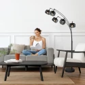 Mexlite floor lamp TENEBRIS 5 flames E14 IP20, black dimmable