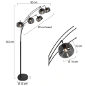 Mexlite floor lamp TENEBRIS 5 flames E14 IP20, black dimmable