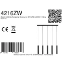 pendant luminaire DOWNLUME 5 flames GU10 IP20, black dimmable