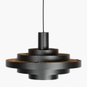 Steinhauer pendant luminaire HALO CIRQUE 1 flame E27 IP20, black dimmable