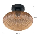 Mexlite ceiling luminaire AURELIO 1 flame E27 IP20, black dimmable