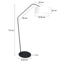 anne light & home floor lamp ZIG-ZAG 1 flame E27 IP20, black dimmable