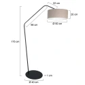 anne light & home floor lamp ZIG-ZAG 1 flame E27 IP20, black dimmable