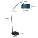 anne light & home floor lamp ZIG-ZAG 1 flame E27 IP20, black dimmable