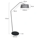 anne light & home floor lamp ZIG-ZAG 1 flame E27 IP20, black dimmable