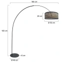 anne light & home arc luminaire CURVE 1 flame E27 IP20, black dimmable