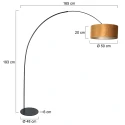 anne light & home arc luminaire CURVE 1 flame E27 IP20, black dimmable