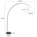 anne light & home arc luminaire CURVE 1 flame E27 IP20, black dimmable