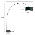 anne light & home arc luminaire CURVE 1 flame E27 IP20, black dimmable