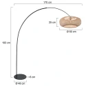 anne light & home arc luminaire CURVE 1 flame E27 IP20, black dimmable