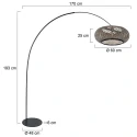 anne light & home arc luminaire CURVE 1 flame E27 IP20, black dimmable