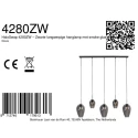 Mexlite pendant luminaire DROVIA 5 flames E27 IP20, black dimmable