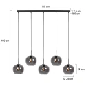 Mexlite pendant luminaire SFERIO 5 flames E27 IP20, black dimmable