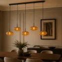 Mexlite pendant luminaire AURELIO 5 flames E27 IP20, black dimmable