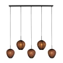 Mexlite pendant luminaire SILURA 5 flames E27 IP20, black dimmable