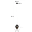 Mexlite pendant luminaire DROVIA 1 flame E27 IP20, black dimmable