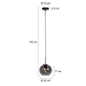 Mexlite pendant luminaire SFERIO 1 flame E27 IP20, black dimmable