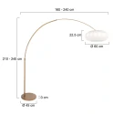 Steinhauer arc luminaire LUMA NOLA 1 flame E27 IP20, bronze dimmable
