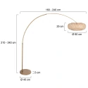 Steinhauer arc luminaire MAZE NATURAL 1 flame E27 IP20, bronze dimmable