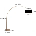 arc luminaire LUMA DARK 1 flame E27 IP20, bronze dimmable