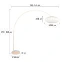 Steinhauer arc luminaire LUMA NOLA 1 flame E27 IP20, creme dimmable