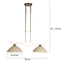 Steinhauer pendant luminaire ANTHEA 2 flames E27 IP20, bronze dimmable
