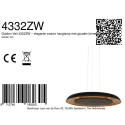 Steinhauer pendant luminaire GOLDEN VEIL 2 flames IP20, black dimmable