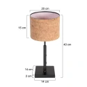 Steinhauer table lamp STANG 1 flame E27 IP20, black dimmable