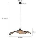 anne light & home pendant luminaire LUMAFLORA 1 flame E27 IP20, black dimmable