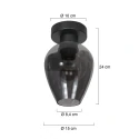 Mexlite ceiling luminaire DROVIA 1 flame E27 IP20, black dimmable