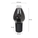 Mexlite table lamp DROVIA 1 flame E27 IP20, black dimmable