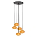 Mexlite pendant luminaire AURELIO 5 flames E27 IP20, black dimmable