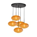 Mexlite pendant luminaire AURELIO 5 flames E27 IP20, black dimmable