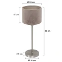 table lamp NOOR 1 flame E27 IP20, steel dimmable