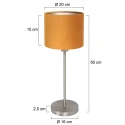 Mexlite table lamp NOOR 1 flame E27 IP20, steel dimmable