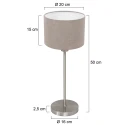 Mexlite table lamp NOOR 1 flame E27 IP20, steel dimmable