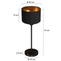 table lamp NOOR 1 flame E27 IP20, black dimmable