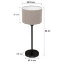 Mexlite table lamp NOOR 1 flame E27 IP20, black dimmable