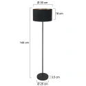 floor lamp NOOR 1 flame E27 IP20, black dimmable
