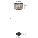 Mexlite floor lamp NOOR 1 flame E27 IP20, black dimmable