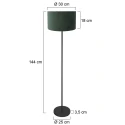 Mexlite floor lamp NOOR 1 flame E27 IP20, black dimmable