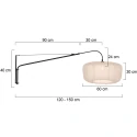 Steinhauer wall luminaire VELA LINO 1 flame E27 IP20, black dimmable